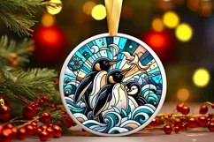 Round Christmas Ornament Sublimation|Clipart Product Image 1