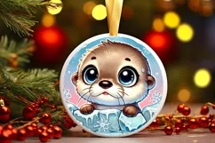 Round Christmas Ornament Sublimation|Clipart Product Image 2
