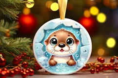Round Christmas Ornament Sublimation|Clipart Product Image 2