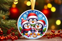 Round Christmas Ornament Sublimation|Clipart Product Image 1