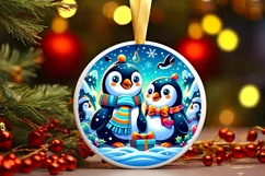 Round Christmas Ornament Sublimation|Clipart Product Image 1