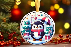 Round Christmas Ornament Sublimation|Clipart Product Image 1