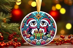 Round Christmas Ornament Sublimation|Clipart Product Image 1