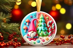 Round Christmas Ornament Sublimation|Clipart Product Image 2