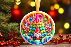 Round Christmas Ornament Sublimation|Clipart Product Image 2