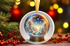 Round Christmas Ornament Sublimation|Clipart Product Image 2