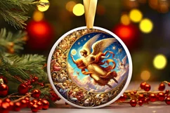 Round Christmas Ornament Sublimation|Clipart Product Image 1