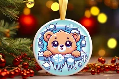 Round Christmas Ornament Sublimation|Clipart Product Image 2