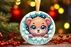 Round Christmas Ornament Sublimation|Clipart Product Image 2