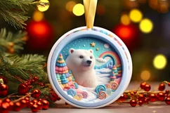 Round Christmas Ornament Sublimation|Clipart Product Image 1