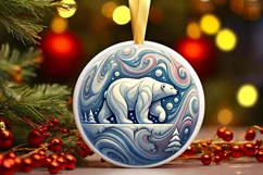 Round Christmas Ornament Sublimation|Clipart Product Image 2