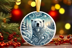Round Christmas Ornament Sublimation|Clipart Product Image 2