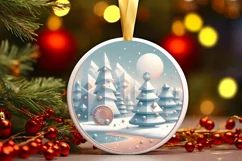 Round Christmas Ornament Sublimation|Clipart Product Image 1