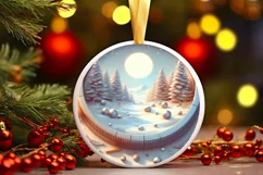 Round Christmas Ornament Sublimation|Clipart Product Image 1
