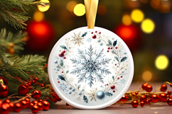 Round Christmass Ornament PNG Product Image 1
