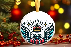Round Christmas Ornament Sublimation|Clipart Product Image 1
