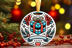 Round Christmas Ornament Sublimation|Clipart Product Image 1