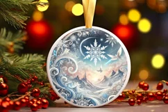 Round Christmas Ornament Sublimation|Clipart Product Image 1