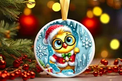 Round Christmas Ornament Sublimation|Clipart Product Image 2