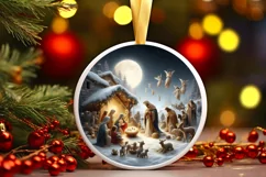 Round Christmas Ornament Sublimation|Clipart Product Image 1