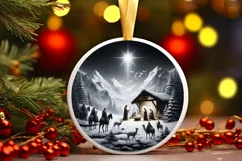 Round Christmas Ornament Sublimation|Clipart Product Image 1