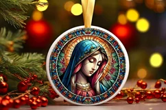 Round Christmas Ornament Sublimation|Clipart Product Image 1