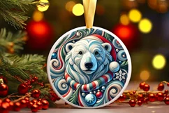 Round Christmas Ornament Sublimation|Clipart Product Image 1
