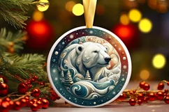 Round Christmas Ornament Sublimation|Clipart Product Image 1