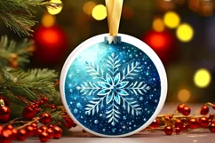 Round Christmas Ornament Sublimation|Clipart Product Image 1