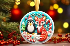 Round Christmas Ornament Sublimation|Clipart Product Image 2
