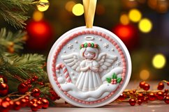 Round Christmas Ornament Sublimation|Clipart Product Image 2