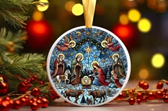 Round Christmas Ornament Sublimation|Clipart Product Image 1