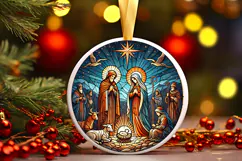 Round Christmass Ornament PNG Product Image 1