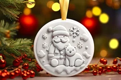 Round Christmas Ornament Sublimation|Clipart Product Image 2