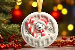 Round Christmas Ornament Sublimation|Clipart Product Image 2