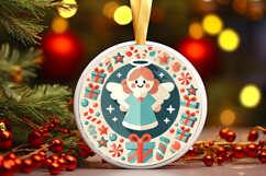 Round Christmass Ornament PNG Product Image 1