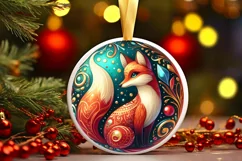 Round Christmas Ornament Sublimation|Clipart Product Image 1