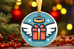 Round Christmass Ornament PNG Product Image 1