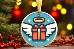 Round Christmas Ornament Sublimation|Clipart Product Image 1