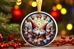 Round Christmas Ornament Sublimation|Clipart Product Image 1