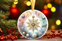 Round Christmas Ornament Sublimation|Clipart Product Image 1