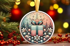 Round Christmas Ornament Sublimation|Clipart Product Image 2