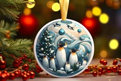 Round Christmas Ornament Sublimation|Clipart Product Image 1