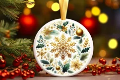 Round Christmas Ornament Sublimation|Clipart Product Image 1