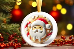 Round Christmas Ornament Sublimation|Clipart Product Image 2