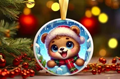 Round Christmas Ornament Sublimation|Clipart Product Image 2