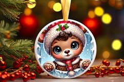 Round Christmas Ornament Sublimation|Clipart Product Image 2