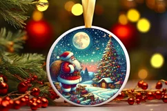 Round Christmas Ornament Sublimation|Clipart Product Image 1