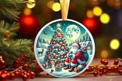 Round Christmas Ornament Sublimation|Clipart Product Image 1