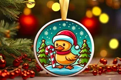 Round Christmas Ornament Sublimation|Clipart Product Image 1